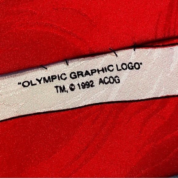 Vintage USA 1996 Summer Olympics Atlanta 100% Silk Red 100 years RM Sport - Picture 8 of 10